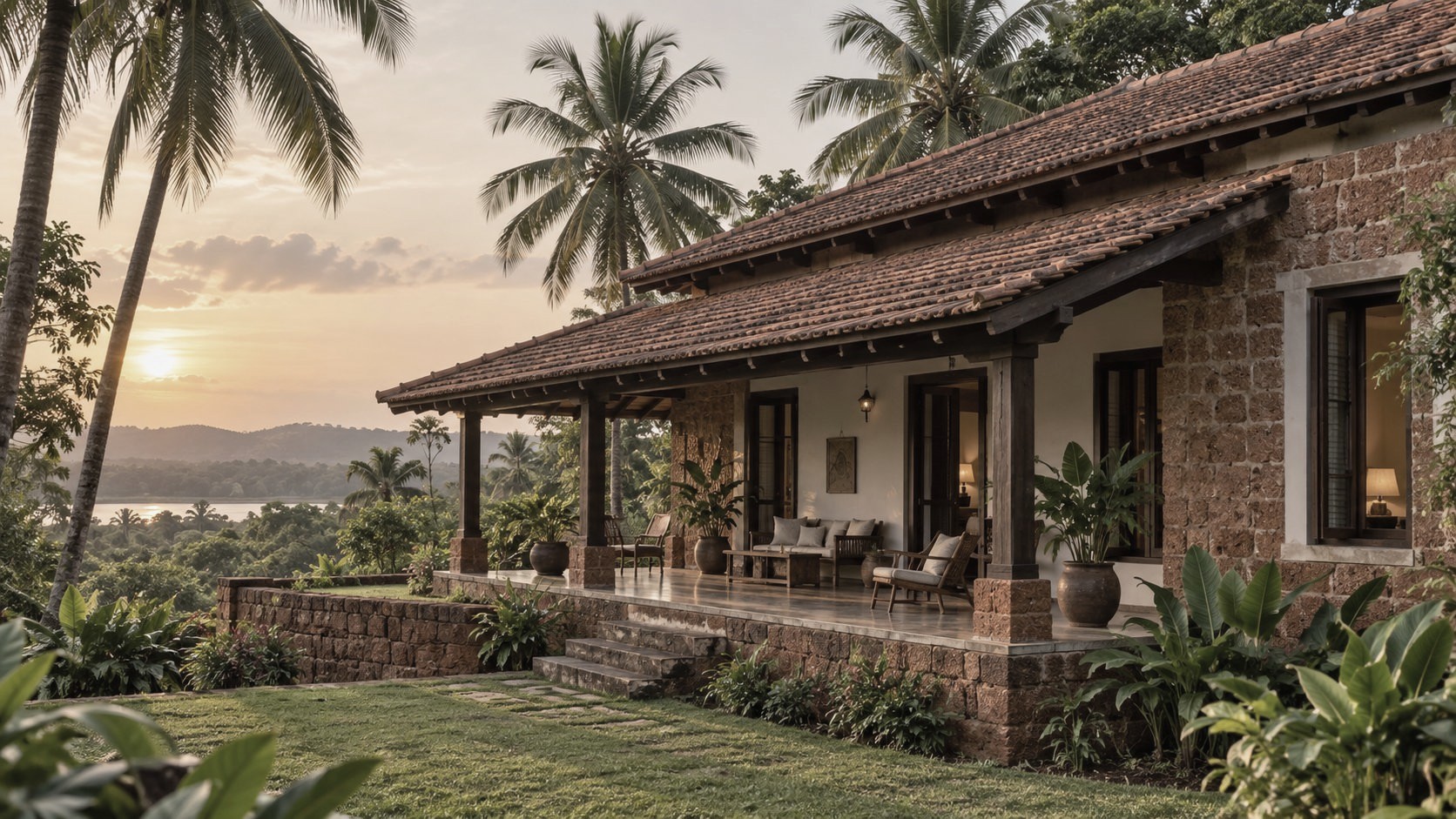 Goan home surrounded by landscape